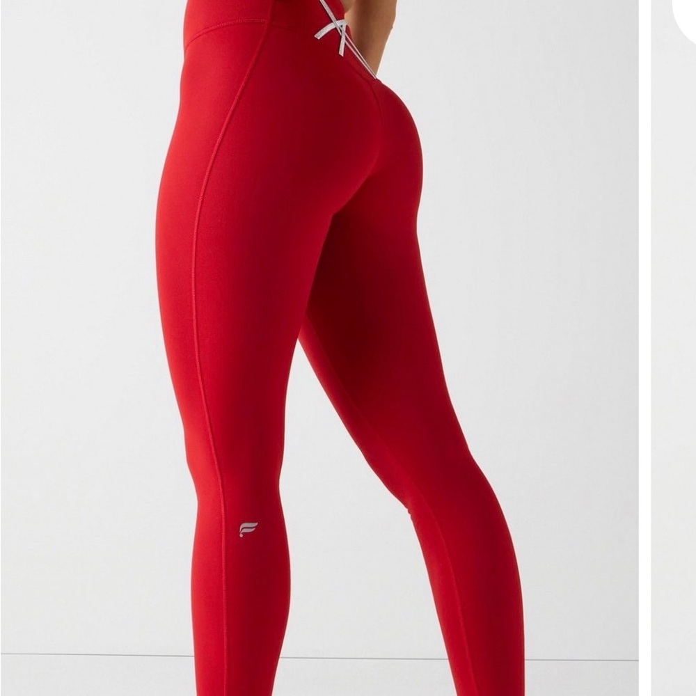Fabletics PowerHold Red High-Waisted Leggings
